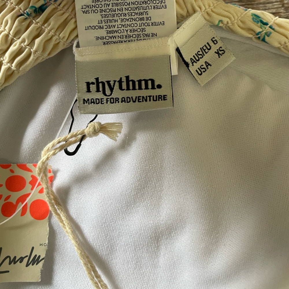 NWT Rhythm. Free People Georgia Smocked Floral One Piece Swimsuit - Picture 5 of 5